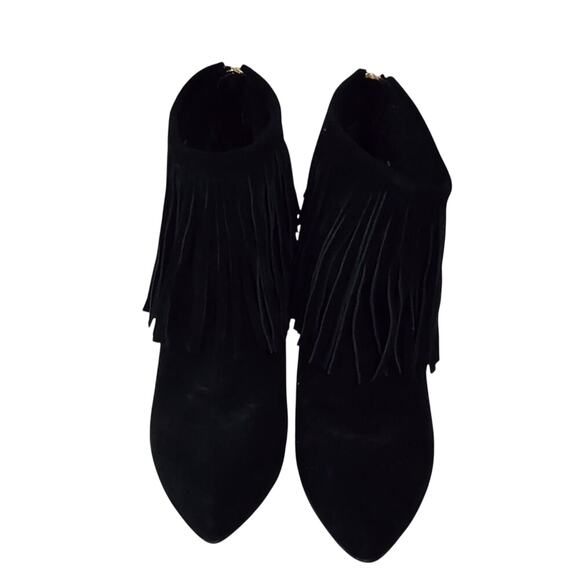 Chinese Laundry Arctic Fringed Ankle Boots‎ Wedges black Suede women's size 10 - Picture 3 of 8